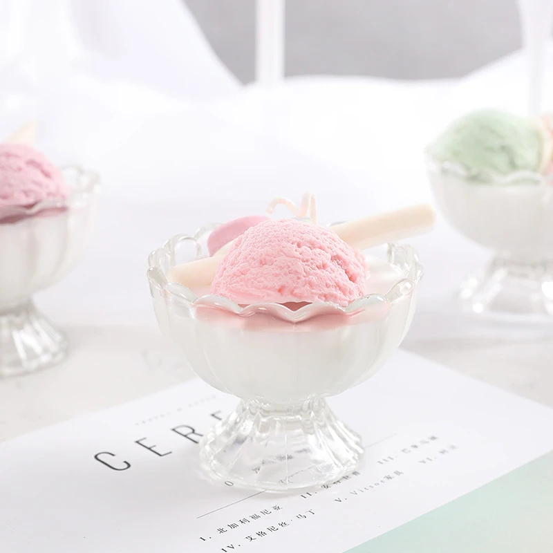 Ins Популярные мороженое свеча соевый воск эфирные масла хрустальный Кубок Colocasia