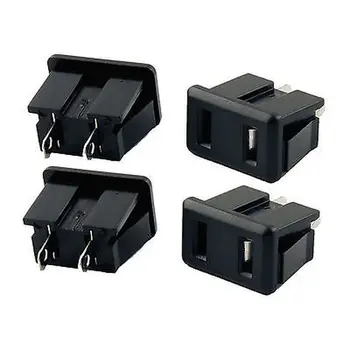 

100Pcs AC 250V 10A US 2 Pin Panel Mounting Power Socket Black