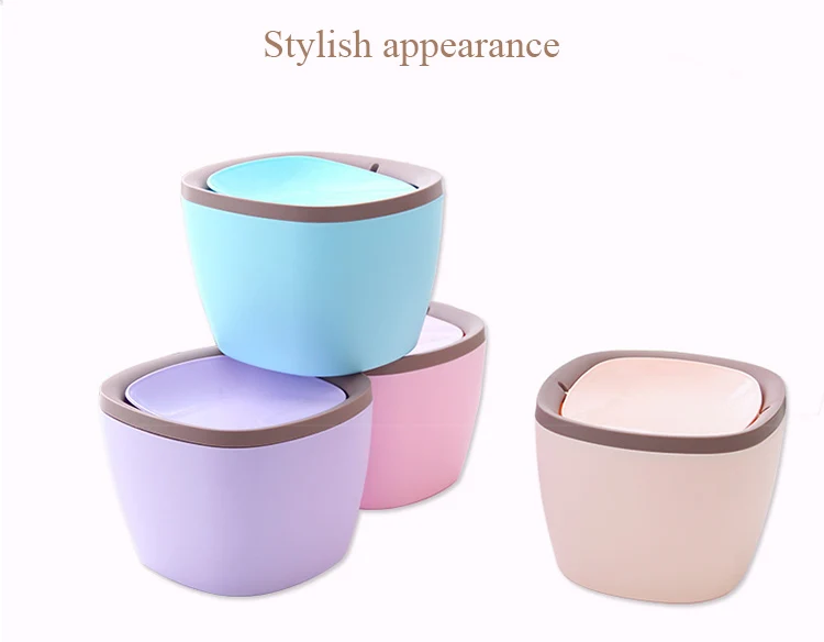 Mini Desktop Trash Can Waste Garbage Paper Basket Small Table Rubbish Bin
