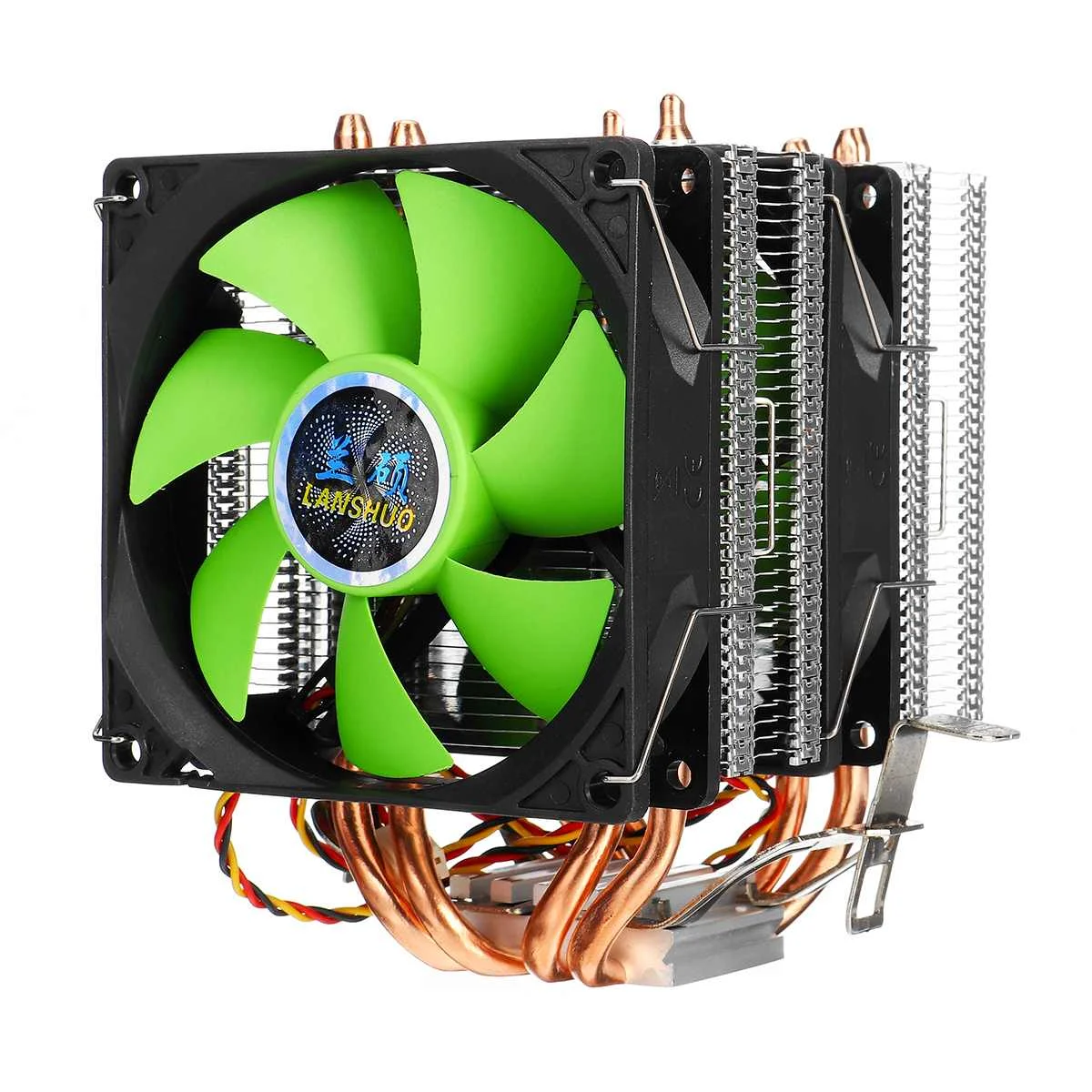 4 Медь с тепловым стержнем heat pipe Dual-Башня Процессор кулер 90 см охлаждающий вентилятор радиатора для LGA 1150/1151/1155/1156/1366/775 AMD AM3+ AM2 - Цвет лезвия: Зеленый