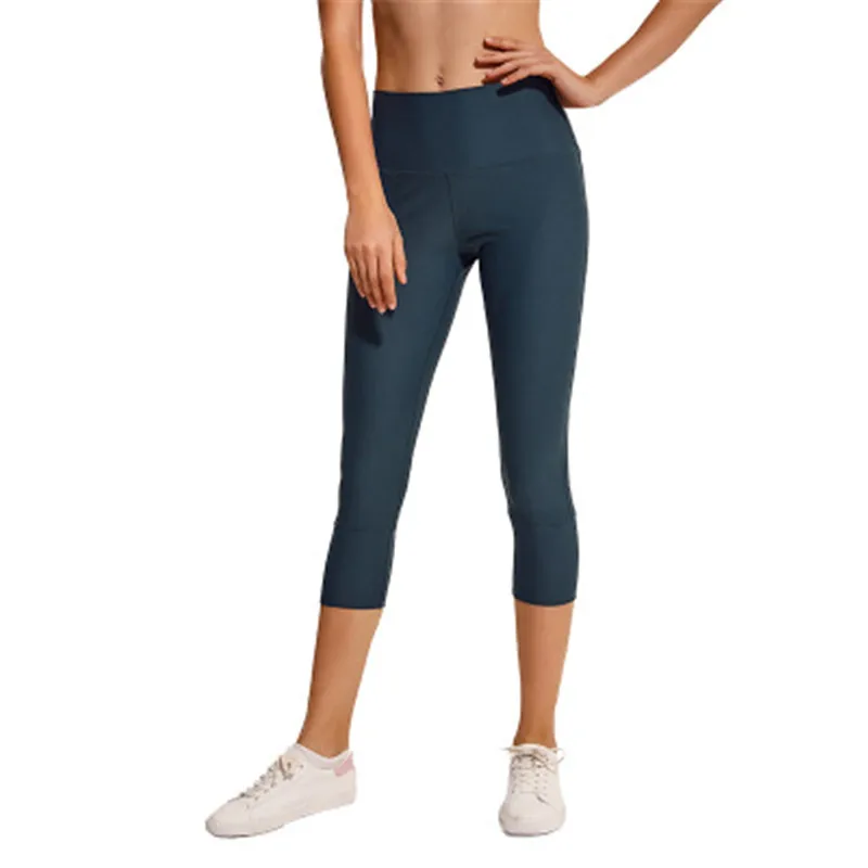 

2019 new yoga sports cropped trousers pants women's hips slimming quick-drying stretch running fitness pants