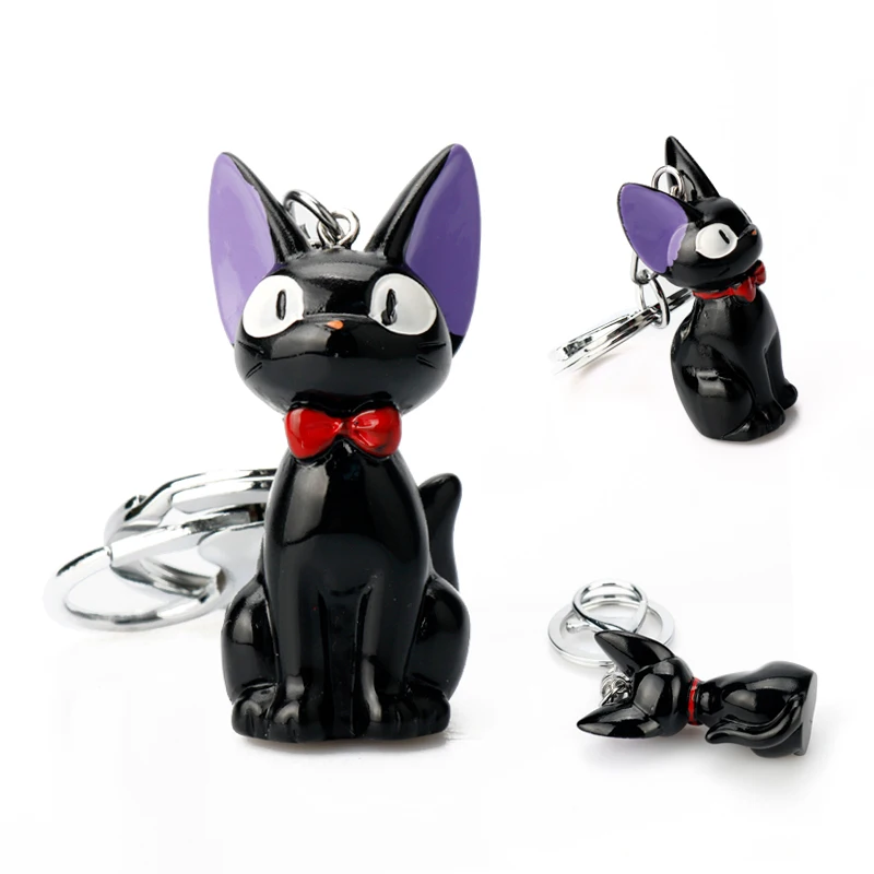 

Kiki's Delivery Service Jewelry Keychain 3D Resin Cat Key Chains Cartoon Keyring Bag Backpack Pendant Key Buckle Gift