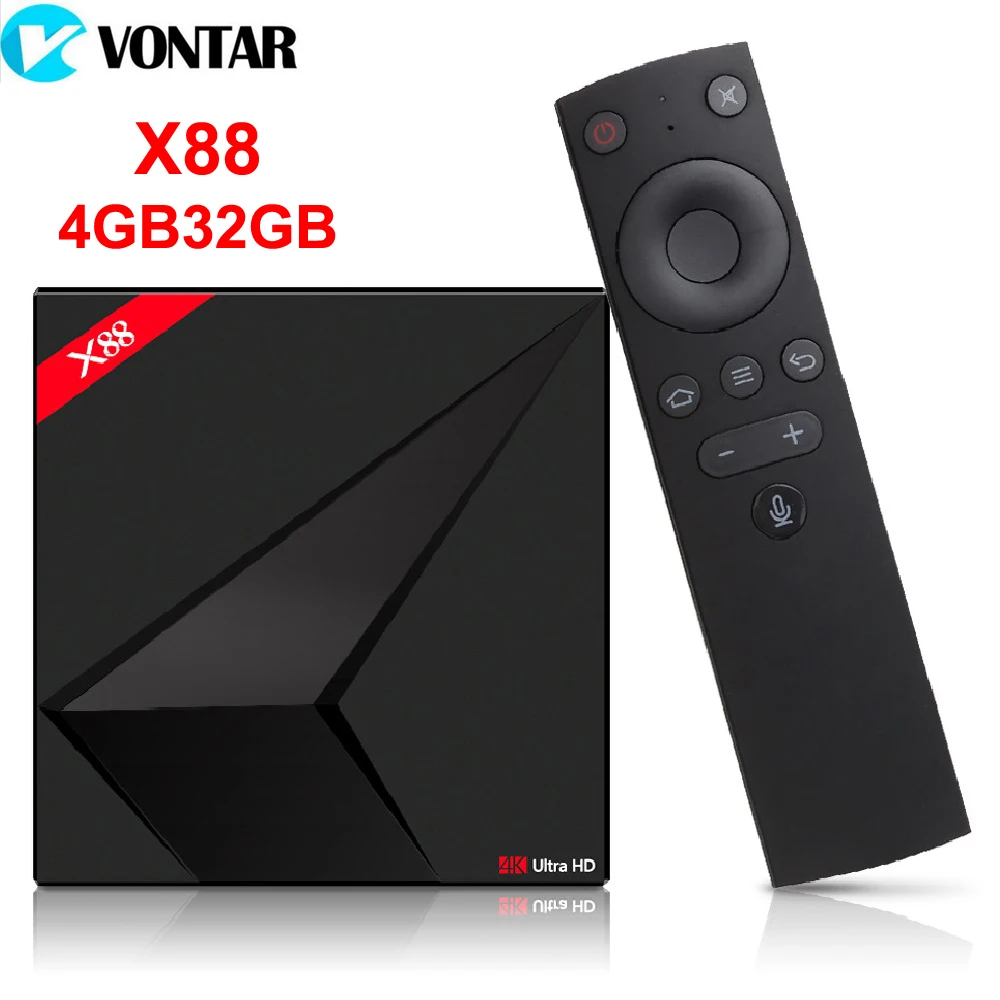 

VONTAR Google Android TV OS Box with Voice Control Rockchip RK3328 4GB 32GB Streaming Box with Google Play Store Youtube