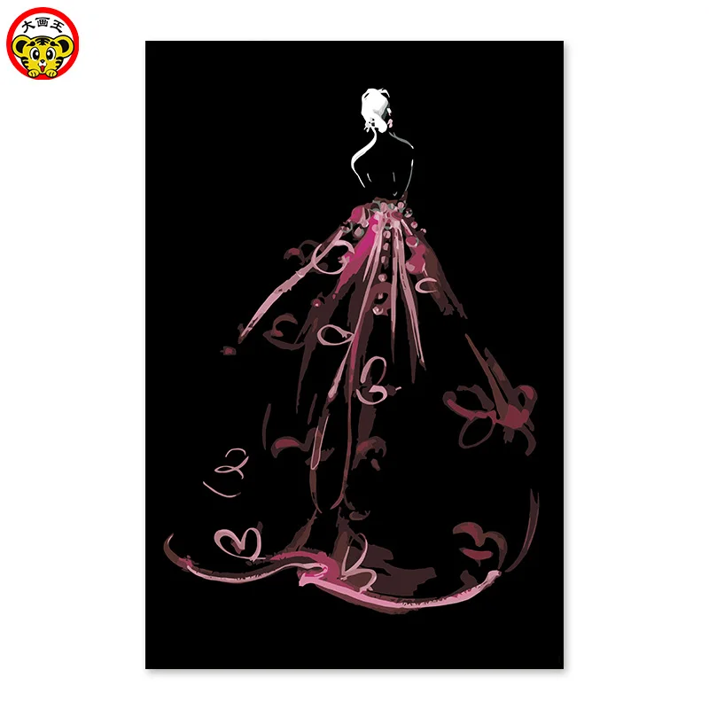

painting by numbers art paint by number diy oil decorative paintings Abstract manual coloring their wedding Beauty under the