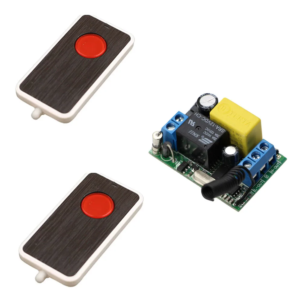 

New AC220V 10A 1CH RF Wireless Remote Control Switch System 2*Ultra- thin Transmitter with Receiver For Lamp Window Garage Door