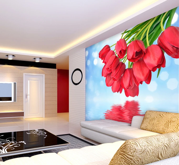 

Custom 3d stereoscopic landscape living room TV backdrop Korean romantic roses sunset bedroom large mural wallpaper wall paper