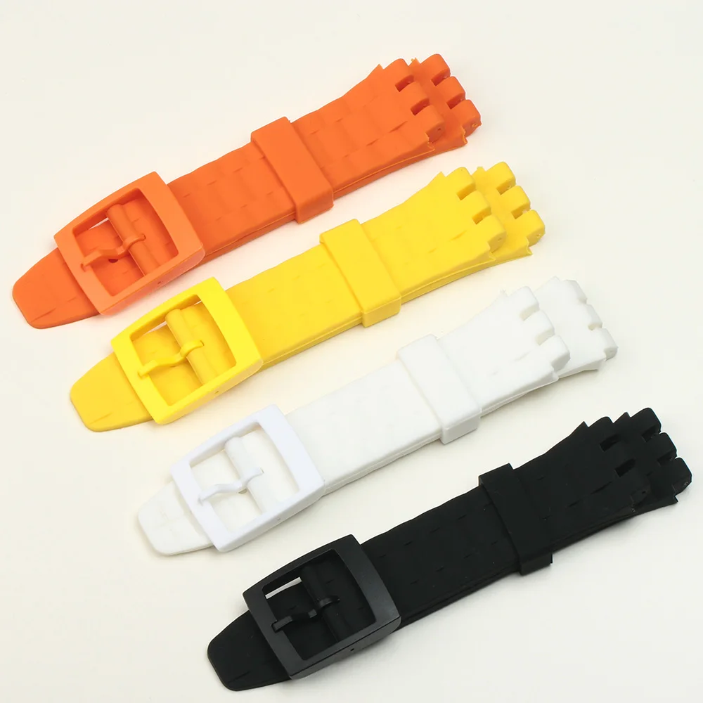 21 мм ремешок для часов аксессуары для часов для SWATCH Дайвинг силиконовый ремешок для часов резиновый ремешок для часов черный, белый, армейский зеленый, оранжевый, желтый