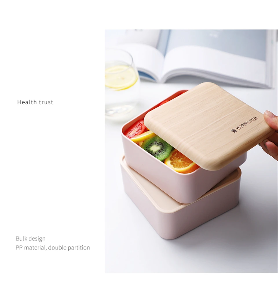 ACEBON микроволновый двухслойный Ланч-бокс 1400 мл деревянный салат Bento box BPA бесплатно портативный контейнер для работников студентов