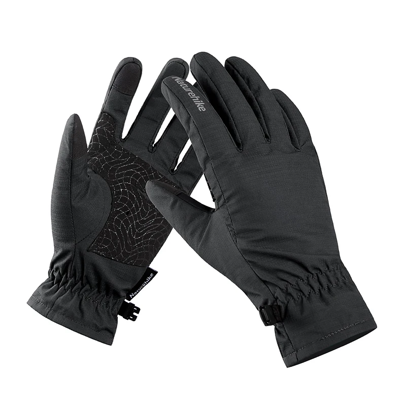 Naturehike GL-04 Сенсорный экран перчатки открытый Wnter теплые велосипедные перчатки ветрозащитные походные перчатки NH18S005-T - Цвет: Black