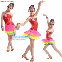 Детский костюм для латинских танцев для взрослых, платье для латинских танцев с кисточками для взрослых, детский конкурс латиноамериканских танцев, платья S-4XL