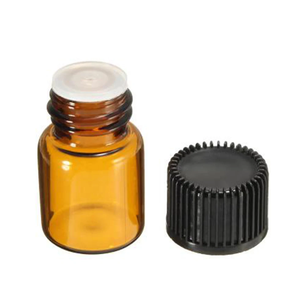 

10Pcs 5 Ml Amber Glass Empty Refillable Massage Essential Oil Essence Makeup Water Pure Dew Container Bottle Vial Jar Pot With C