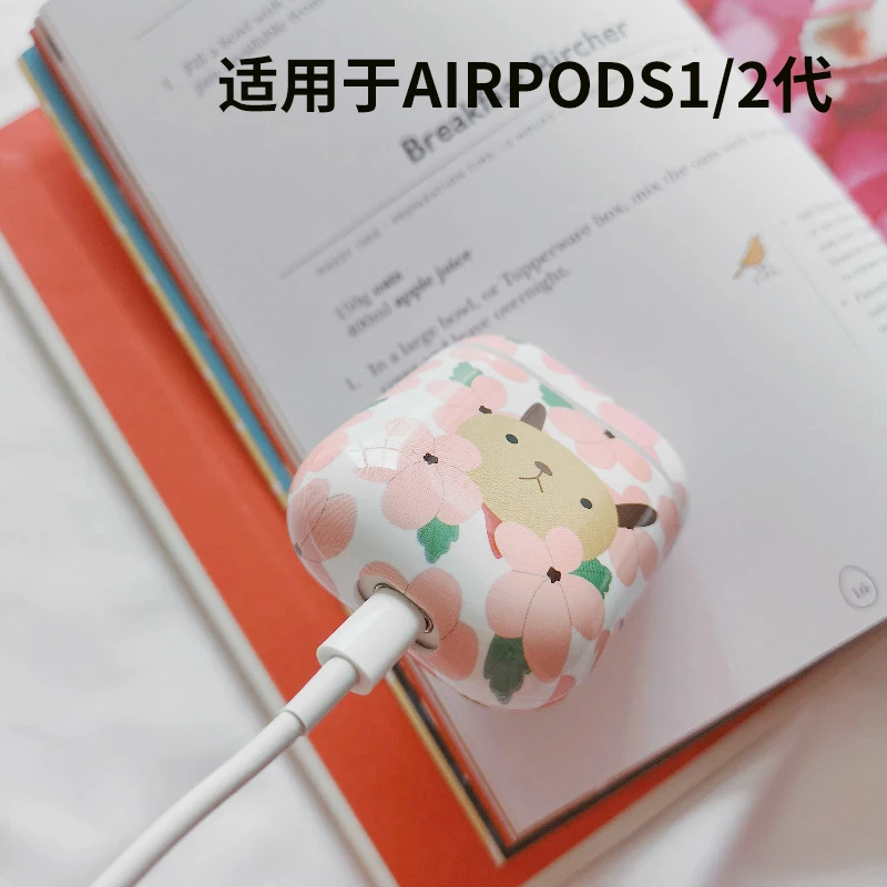Airpods Cover Airpods1/2 Беспроводная bluetooth-гарнитура с мультяшным цветком для девочек |