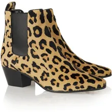 WPG/большие размеры; леопардовые ботинки «Челси» с острым носком и змеиным узором; мужские Ботильоны; ботинки из натуральной кожи; мужская модельная обувь