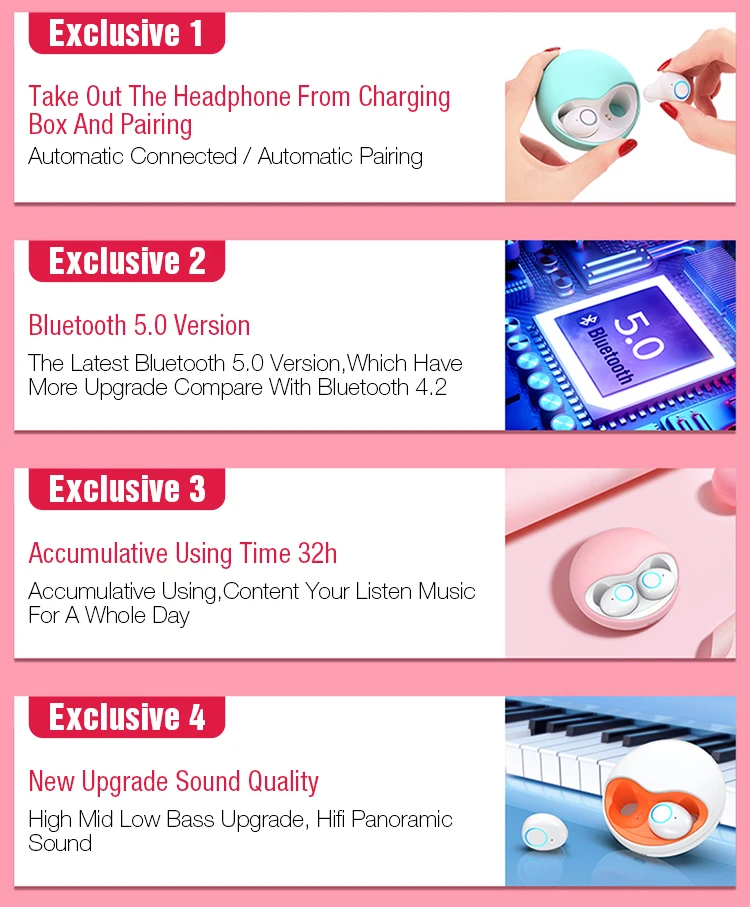 TWS Earbuds Wireless Earphones Bluetooth Stereo Earphone Headset Mini Sport Heaphone With Mic For IOS Android Phone PK i10 TWS