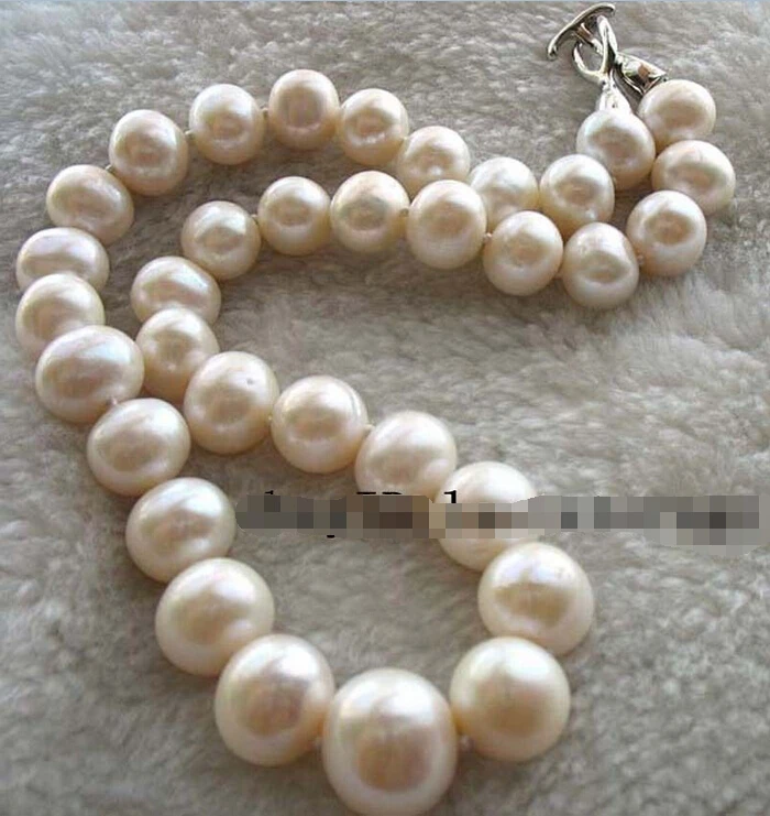 

Fast SHIPPING BIGGER! freshwater pearl white round 12-13mm necklace 18" nature (A0325)