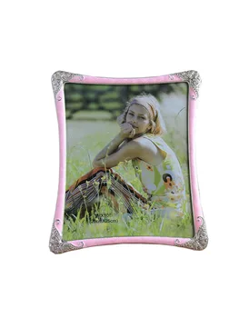 

New Arrival Pink Desktop Metal Photo Frame Picture Frames with Stones MPF070-3