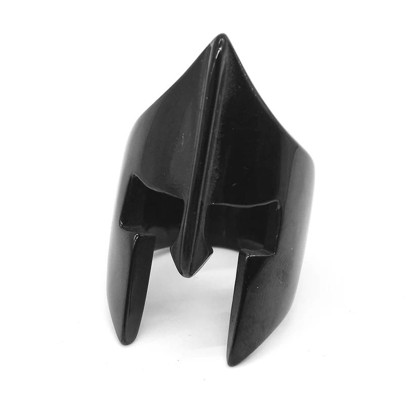 AMUMIU Titanium steel New Arrival Face Sparta Ring Men Stainless Steel Black Color Male jewelry Exquisite Men Biker R019 Fashion Jewelry