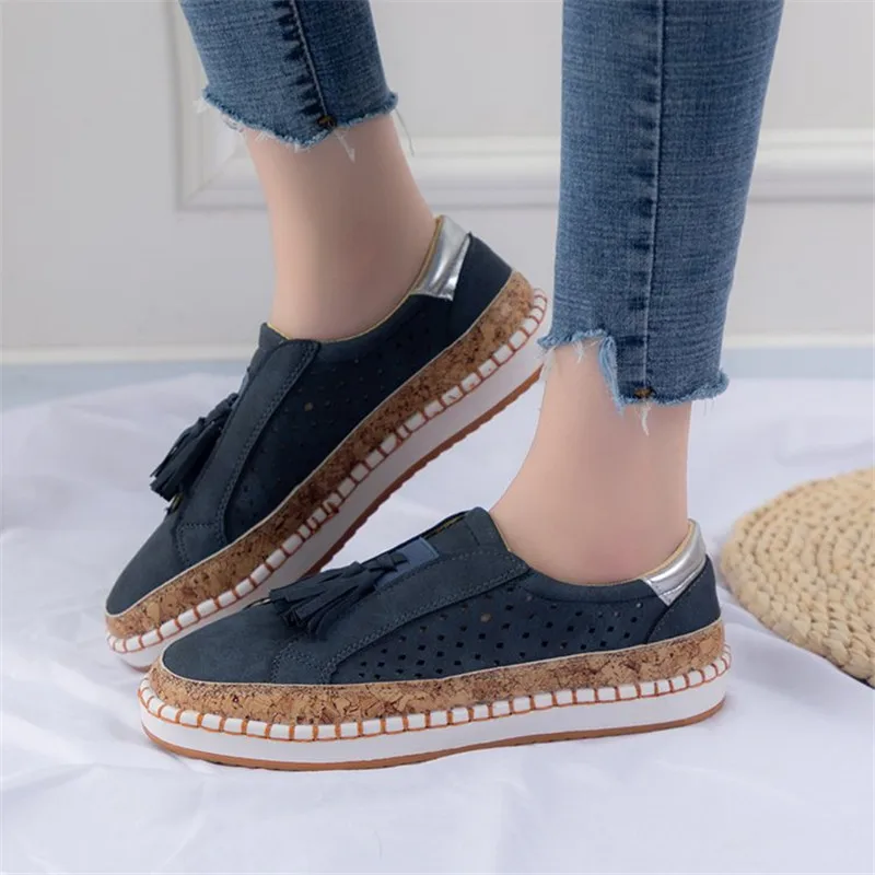 

Leather Loafers Casual Shoes Women Fringe Slip-On Sneaker Comfortable Loafers Women Flats Tenis Feminino Zapatos De Mujer