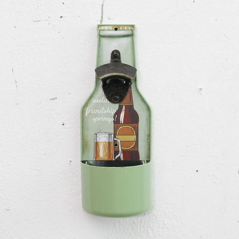 Подвесной Ретро арт Повседневный настенный открывалка для бутылок пива Кофейня Бар украшения для стен ресторана - Цвет: Серый