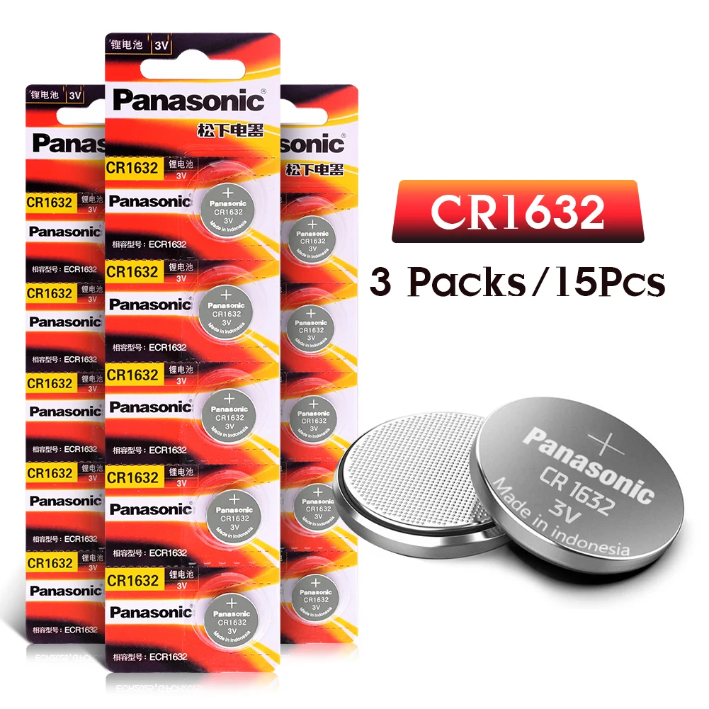 Panasonic CR1632 кнопка 15 x батареи для монет CR1632 автомобильный пульт дистанционного управления электрическая сигнализация 3V литиевая батарея