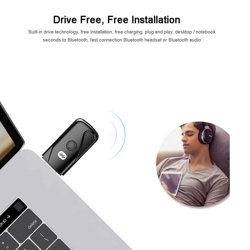USB беспроводной Bluetooth V4.2 передатчик адаптер Музыка стерео передача ключ для компьютера ПК ноутбук наушники Динамик