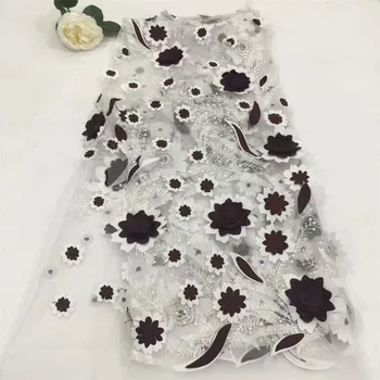 

2018 Nigerian Lace Fabric 3D Appliques Fabric High Quality Nigerian Lace Fabric African French Tulle Lace For Wedding A321-1