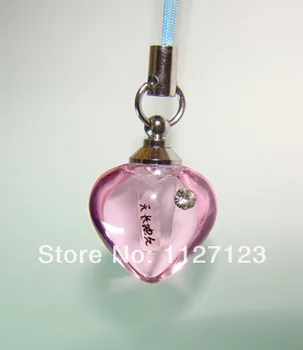 

25pcs/lot pink Small heart Rice vials pendants rice vial pendant perfume empty glass bottle glass spray perfume bottl .