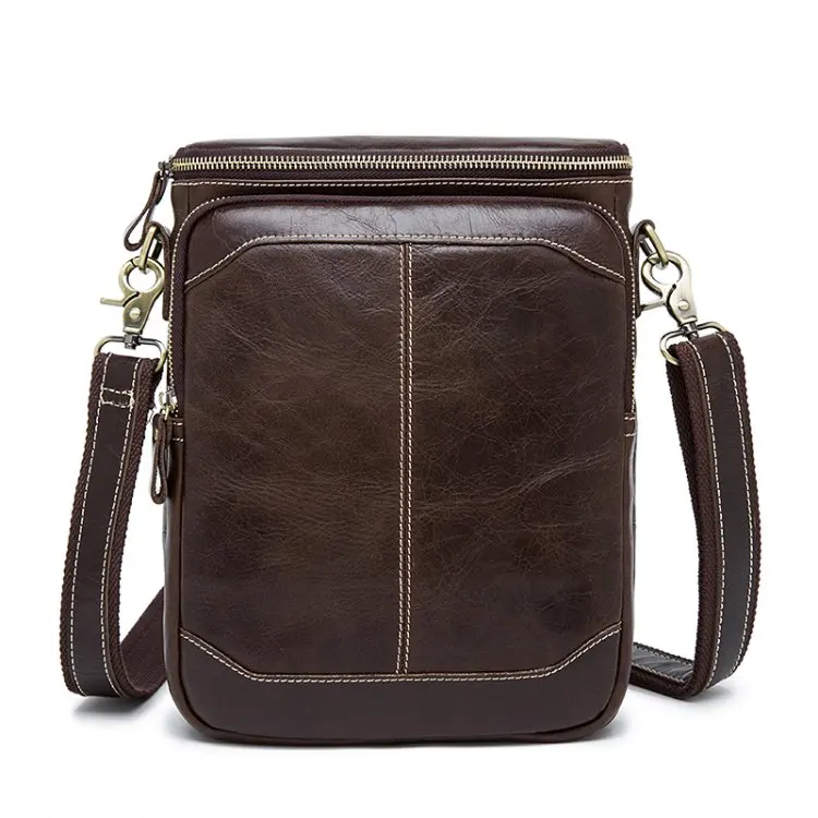 

2017 Genuine Leather Bags Men High Quality Messenger Bags Small Travel Dark Brown Crossbody Shoulder Bag For Men