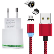 Магнитный кабель и светодиодный разъем для зарядного устройства Micro usb провод для samsung S4 S7 edge J4 J7 для lenovo K6 K8 Vibe A P1 Honor 7a 8a 7x 8x
