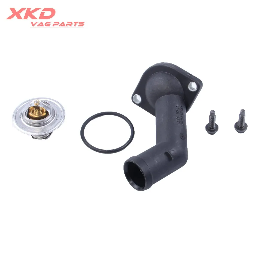 Thermostat&Thermostat Housing Cover O ring Kit For VW Golf Jetta Audi