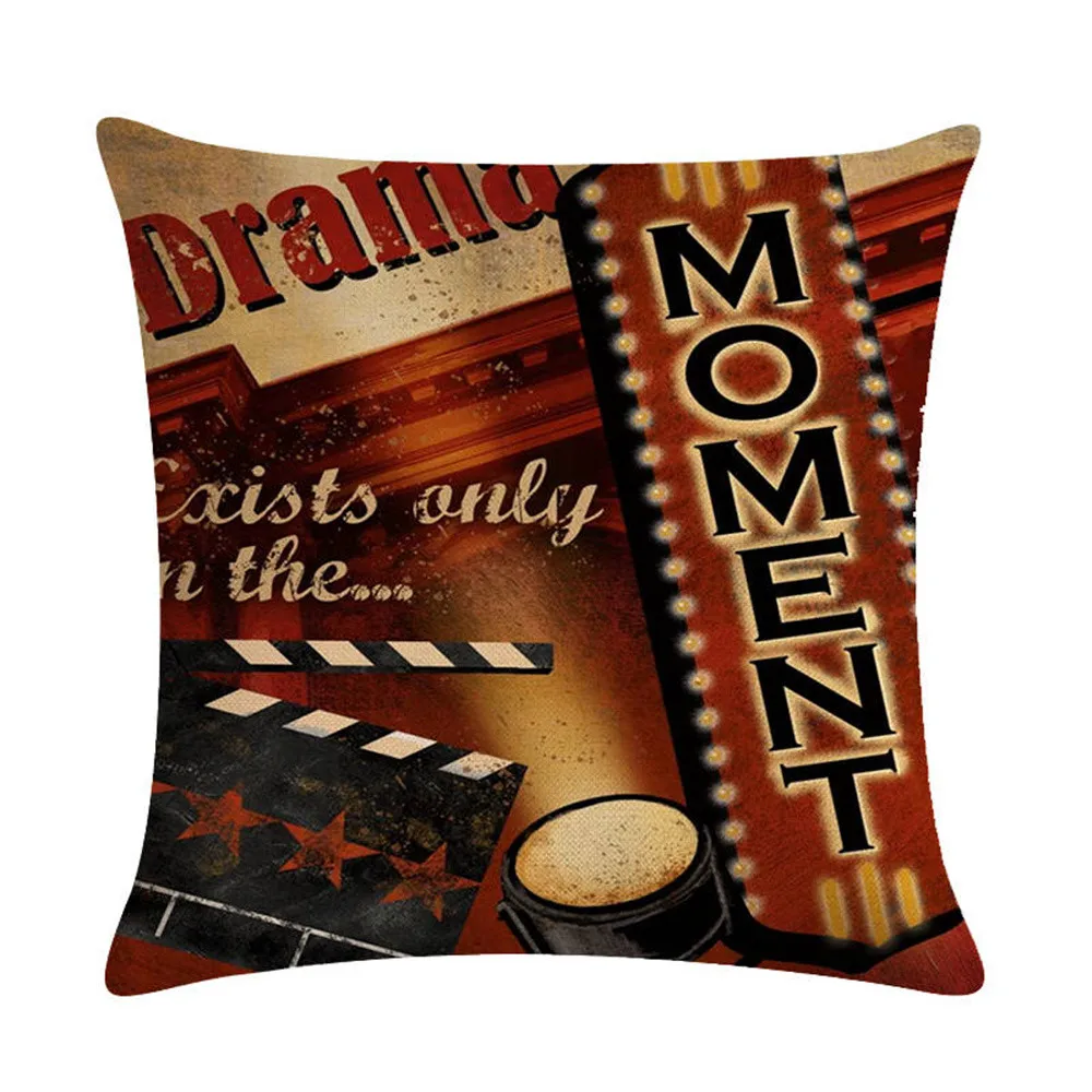 Vintage Printing Throw Pillow Cases Cafe Sofa Pillow Cushion Cover Home Decor