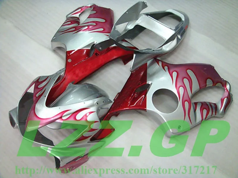ABS Обтекатели для HONDA CBR600 F4i 2001 2002 2003 CBR600F4i 01 02 03 красное пламя серебро обтекатель