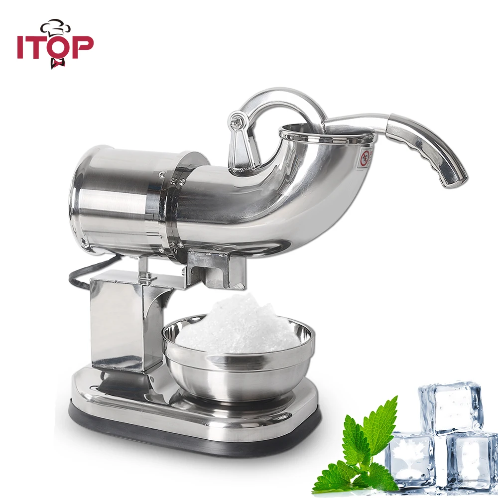 

ITOP Stainless Steel Ice Crusher Snow Cone Maker,Commercial Ice Shaver Maker Ice Sommties Cream Maker Machine 110V 220V 240V