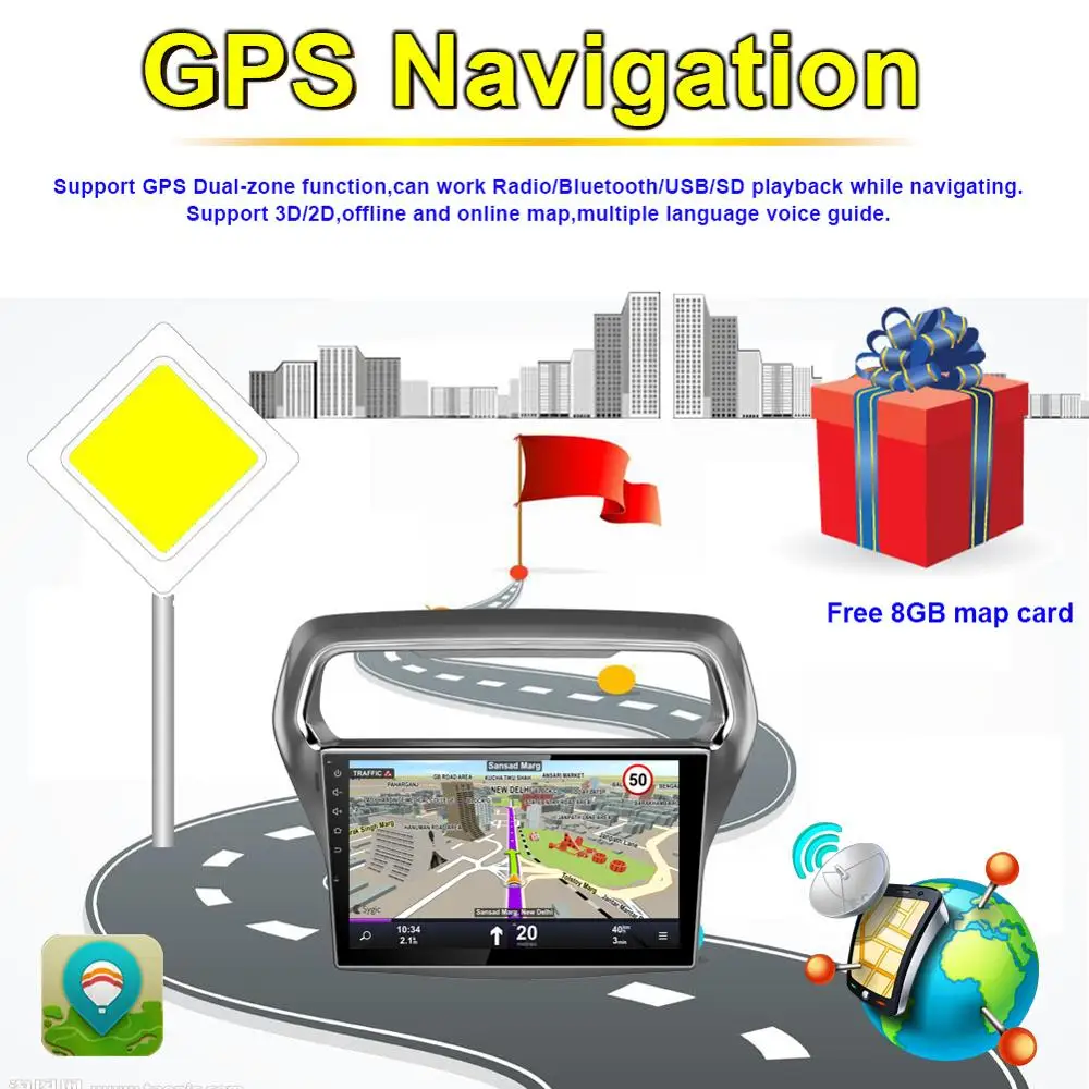 Top 10.1 Inch 4GB+32GB Android 8.0 Octa Core IPS Screen Car Video Player with Bluetooth For Ford Escort 2015- Car Radio GPS Wifi 6