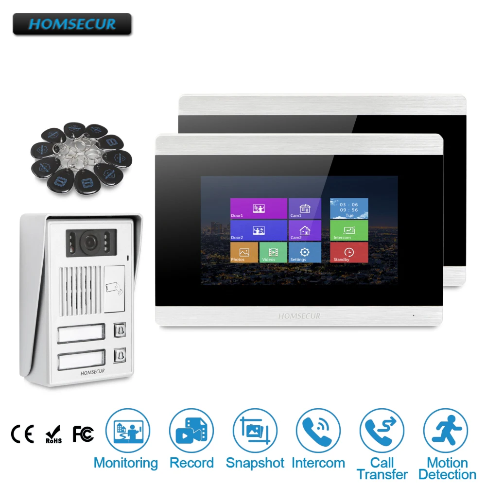 

HOMSECUR 7inch Video&Audio Home Intercom CCTV Camera Supported for Secure Home BC112-2+BM715-S