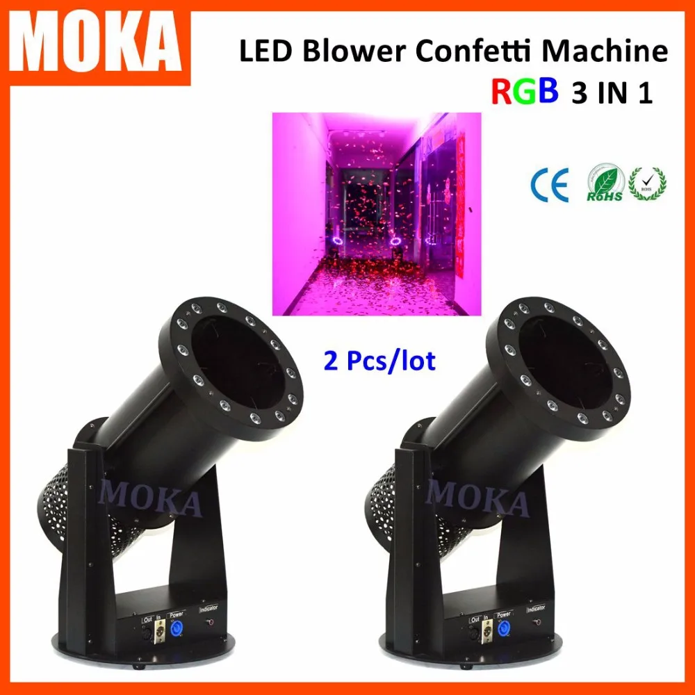 

2 Pcs/lot Rainbow Led Confetti Machine 15*3W White Color lighting confetti shooter DJ stage special effect wedding celebration