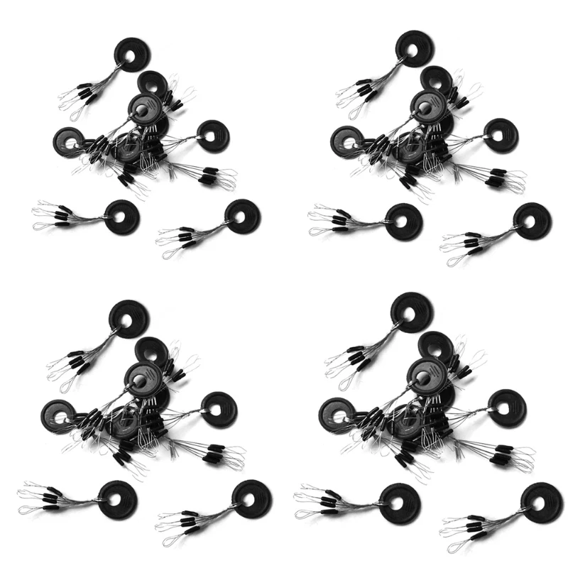 

10x Size XS-L 6 in 1 Cylinder Black Rubber Stopper Fishing Bobbers Sinker Float