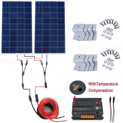 

200W 2x100W Off Grid Solar Panel W/ 20A CMG Intelligent Regulator for RV Car solar energy system solar cell solar panel