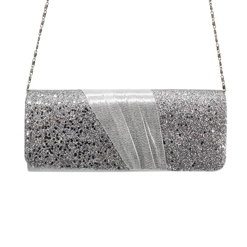 Women's Fashion Luxury Crystal Diamante Handbags New Shining Evening Party Prom Elegant Satin Shoulder Bags