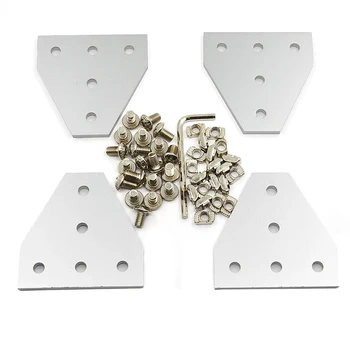 

5-Hole Tee Outside Joining Plate for 2020 Series Aluminum Profile 3D Printer Frame, Corner Bracket Plate with Screws and T Nuts
