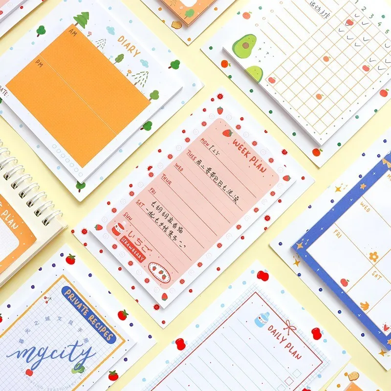 

30pcs/set Kawaii Cute Dot Grid Line Memo Pad Pocket Note Weekly Planner Agenda Refrigerator note Papeleria School Supplies