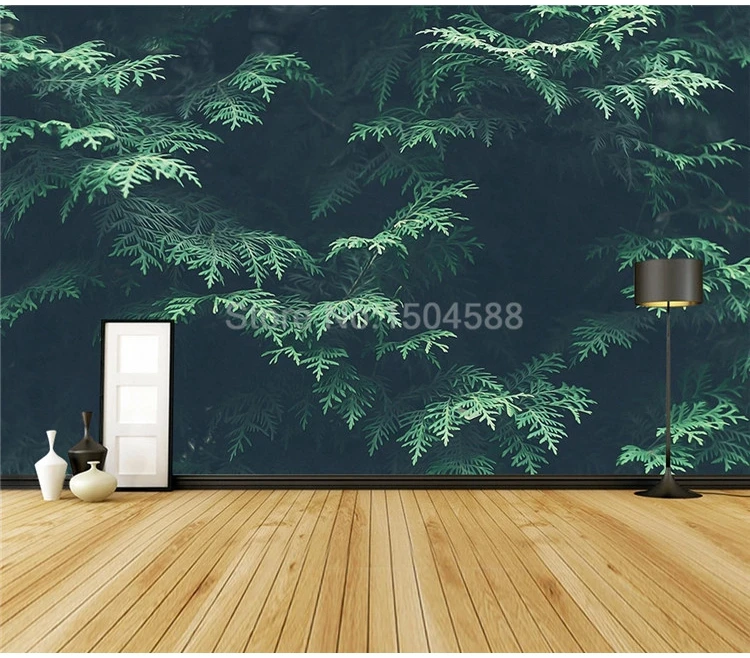 Домашний декор обои Современная мода тропические зеленые листья растений фото настенные фрески Гостиная Кабинет фон настенная 3D живопись