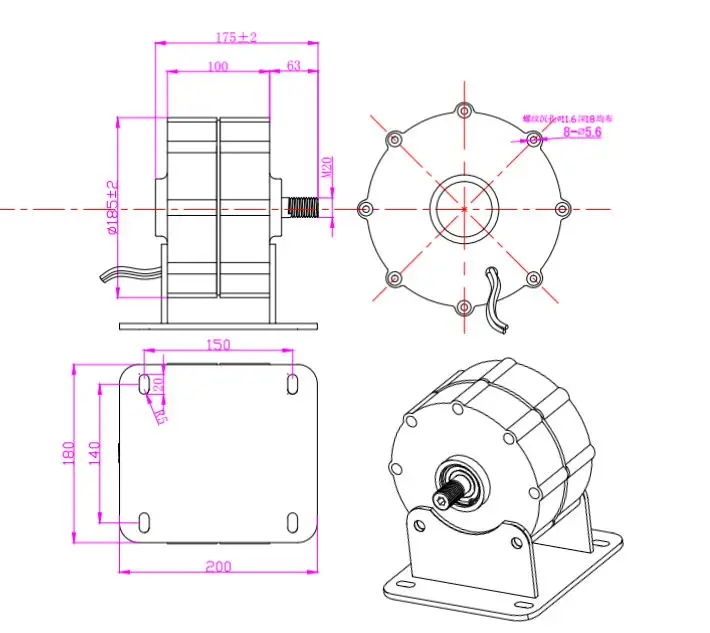 002 PMG with mounting base drawing _