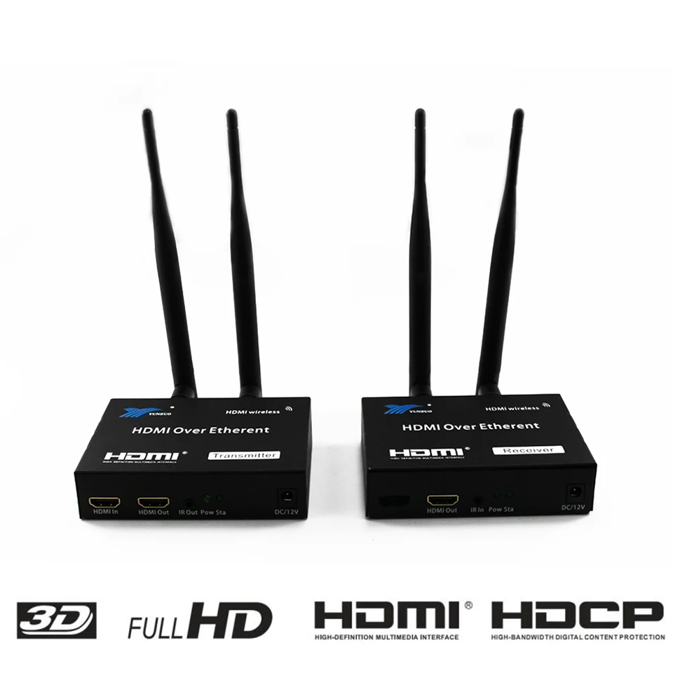  200M Wireless Extender 2.4GHz/5GHz HD 1080P HDMI 1.3 HDMI Extender Transmitter Receiver WIFI HDMI E