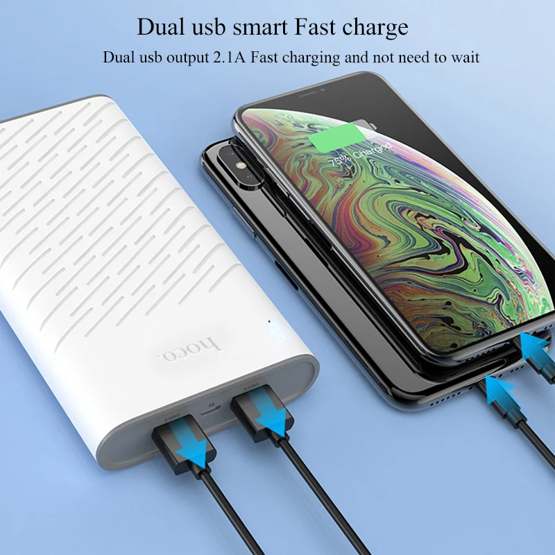 HOCO Power Bank 20000mAh Universal Powerbank Portable External Battery Charger For iPhone X XS XR 8 Xiaomi 8 Dual USB Pover Bank
