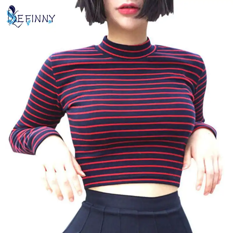 Camisa De Fondo De Punto Slim Todo Fósforo Top De Mujer Camisa De Fondo De Punto Slim Todo Fósforo Top De Mujer