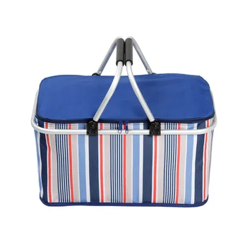 

Basket Large Cooler Bag Foldable Insulated Bag 600D Thicken Cooler Box Food Packing Container Big Lunch Bags Thermal Ice Pack