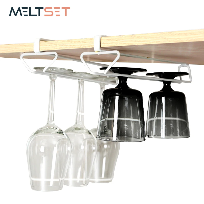 المعادن كأس للنبيذ حامل شنقا كأس ستيمواري رف أكواب الشرب شماعات المطبخ تحت مجلس الوزراء تخزين صف مزدوج الرف