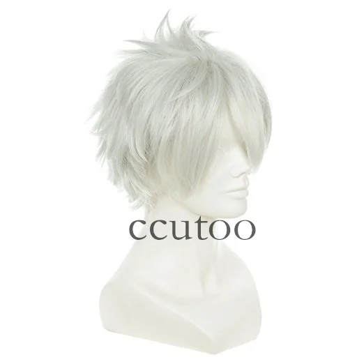 Ccutoo Hitman Reborn Byakuran 1" мужские серебристые белые короткие лохматые слоистые синтетические волосы косплей парики вечерние на Хэллоуин