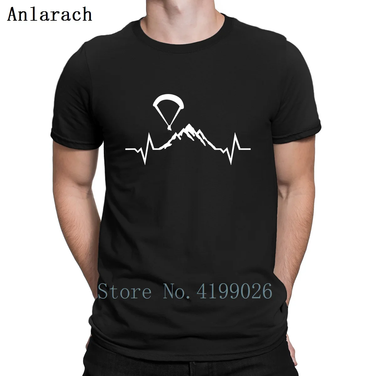 

Paragliding Mountains Ecg Heartbeat T Shirt Designer Summer Style Men Tops Breathable Streetwear S-3xl Pattern Cheap Sale